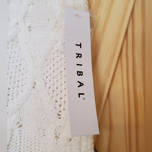 TRIBAL Size S White Cable Knit Sweater Vest - Picture 3 of 9